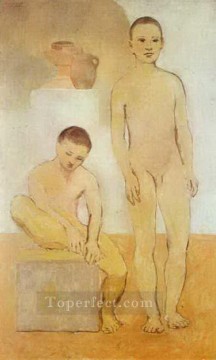 two boys singing Painting - Two young people 1905 cubist Pablo Picasso